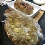 Schab pieczony słoniną wędzoną nadziany