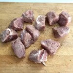 pokrojona w kostkę wieprzowina