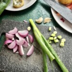 posiekana dymka i czerwona cebula