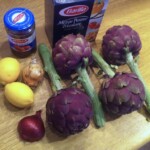 Makaron z karczochami i pomidorami składniki