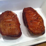 usmażone dwa piersi z kaczki