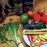 Zupa ostro kwaśna z krewetkami i kolendrą składniki