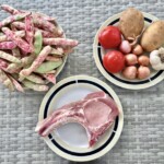 Kotlet schabowy duszony z fasolą i ziemniakami składniki