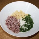 ciasto na Babeczki na słono z szynką wędzoną i serem