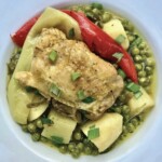 Kura duszona z groszkiem ziemniakami i papryką