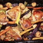 Kurczak pieczony z warzywami korzeniowymi