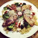 Kurczak z brokułami i kaszą bulgur