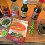 Makaron z łososiem i fasolką w mleczku kokosowym składniki