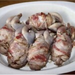 Przepiórki pieczone z boczkiem