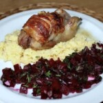 Przepiórki pieczone z boczkiem