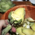 świeży obrany karczoch