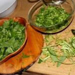 świeże zioła krojone na blacie