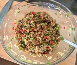 Sałatka z soczewicy z ryżem i papryką