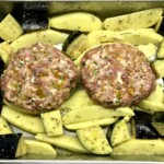 Burgery pieczone z ziemniakami i bakłażanem