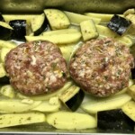 Burgery pieczone z ziemniakami i bakłażanem