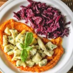 Gnocchi z dorszem pieczonym na musie dyniowym