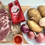 Karkówka z plackami ziemniaczanymi w sosie składniki