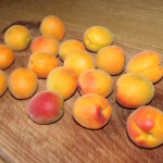 świeże morele na desce kuchennej