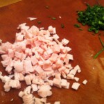 pokrojona w drobna kostkę szynka