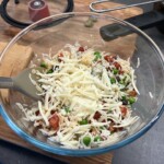 Zapiekanka z ryżem kurczakiem i warzywami