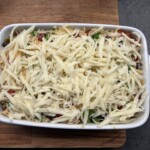 Zapiekanka z ryżem kurczakiem i warzywami